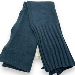 NEW On 34th Wide-Ribbed Solid Knit Scarf Navy Blue Winter Wrap Unisex Men's